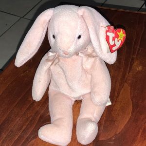 Hoppity Ty Beanie Baby Pink Bunny Rabbit